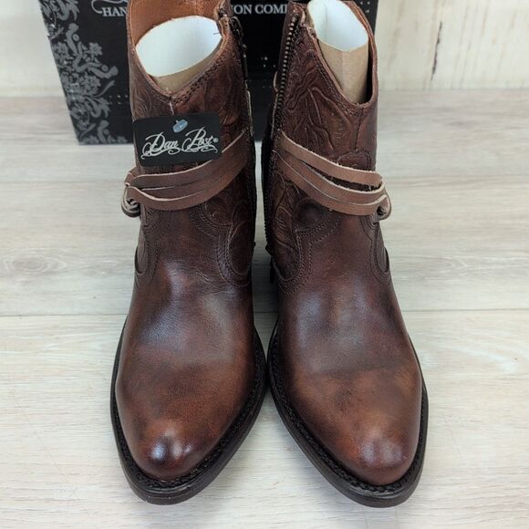Sundance Dan Post Brown Tooled Leather “Hildegard Boots” Women's Size 8 M New - Picture 5 of 12